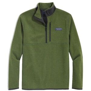 Vineyard Vines Men's Mountain Sweater Fleece Quarter-Zip Green Sweater Sz:XXL